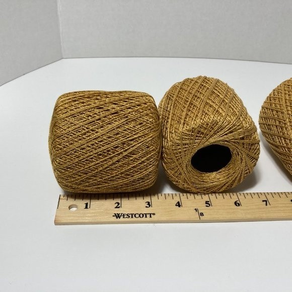 3 Aunt Lydia's Metallic Crochet Thread Gold/Gold - Picture 9 of 14